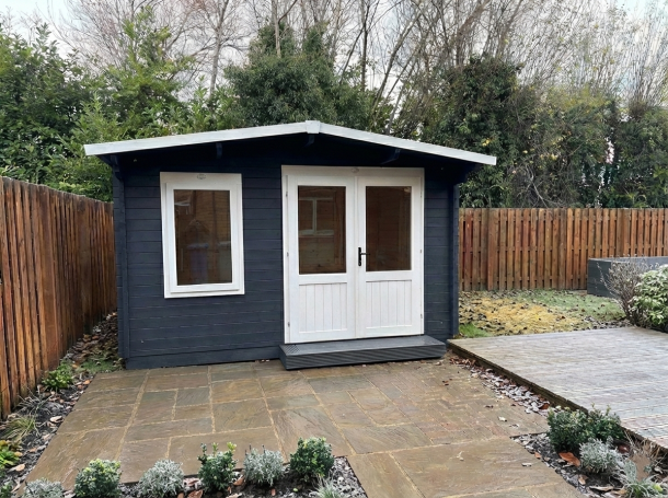 Glasgow log cabin garden room Log cabin garden room installation in Glasgow by BSM Contracts